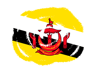 ブルネイ・ダルサラーム国の国旗-クラヨン2